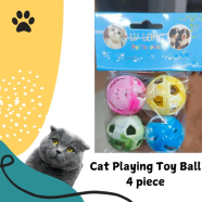 4pcs Pack Plastic Bell Ball Toy For Cat and Small Animal image