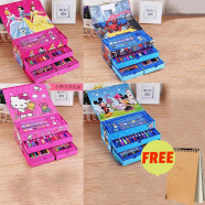 54 - Pcs Drawing Art Set in Paper Card Box for Kids - Free Handmade Drawing Pad A5 Size 20 Pages