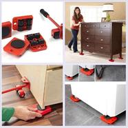 Heavy Duty Furniture Moving Lifter Kit – 4-Piece Tool Set With Crowbar & Pads For Transporting Heavy Stuffs, Red, Unbranded
