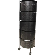 5 Layers Kitchen Rotating Shelf 360 Degree Baskets Fruit Vegetable Storage Rack Floor Round Shelf With Wheels icon