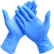 5 Pair Surgical Hand Gloves Blue Color Powder Free Examination Nitrile Gloves image