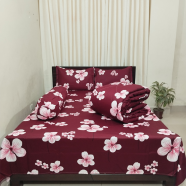 Diamond Touch 5 Piece Premium Twill Cotton Comforter Set (Deep Maroon) image