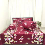 Diamond Touch 5 Piece Premium Twill Cotton Comforter Set (deep maroon) image