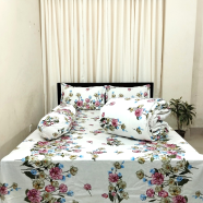 Diamond Touch 5 Piece Premium Twill Cotton Comforter Set (White) image