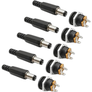 5 Set DC Male Jack Power Connector Plug and DC Female Socket With Nut - Secure and Reliable Power Connection for Various Applications image