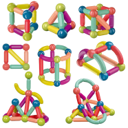 64 PCS Building Blocks Toy Magnetic Construction Set Magnet Ball Sticks Rod Games Montessori Educational Toys icon