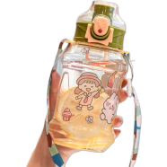 670ml Water Bottle With Straw Kids Girls Portable Travel Bottles Gym Sports Fitness Cup Summer Cold Water Juice Drinking Bottle image
