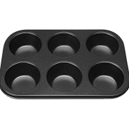 6 Cups Carbon Food Grade Stainless Steel Mini Muffin Bun Tray image