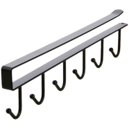 6 In 1 Cup Holder No Drill Under Cabinet Hook Hanger image