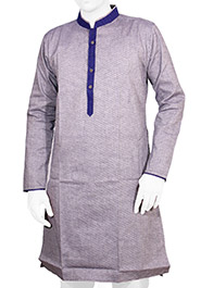 Dark Blue Printed Short Panjabi image