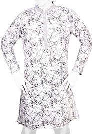 Black Printed Short Panjabi (P129) image