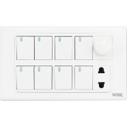 8 Gang switch with fan dimmer and 2 pin socket (Exclusive series) image