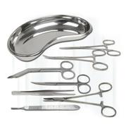 8 Piece Basic Minor Surgery Kit Steel Kidney Tray Surgical Instruments Set. image