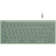 A4Tech FBX51C (Mini) (Bluetooth Plus 2.4G) RECHARGEABLE (Typc-C) WIRELESS Keyboard - English Layout Matcha Green image