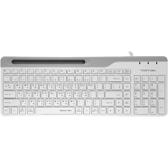A4Tech FK25 Section-2Compact Size Usb Multimedia Keyboard With Mobile Stand White image