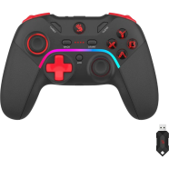 A4Tech GPW70 Rgb Dual Vibration 3 Level Turbo Speed (2.4 G Wireless Plus Type C) Rechargable Gamepad Sports Black image