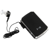 AA Super Axon F-16 Pocket Model Hearing AID Ear Machine with Superior Sound Quality Amplifier and Mini Adjustable Tone for Deaf People Suitable for upto 50 Percent Hearing Loss (With 3 Month Warranty, For Single Ear, Black) image