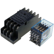 AC 220 VOLT Coil 14 Pin DPDT Electromagnetic Power Relay with Base image