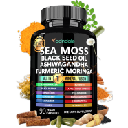 ADNDALE Sea Moss Black Seed Oil Ashwagandha Turmeric Moringa 90 Capsules image