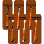 AIMA Orange Light Luxury Soft Hair Toothbrush 6 Pcs Gift Box Family Pack image