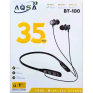 AQSA BT100 Wireless Neckband Bluetooth Headset With HD Sound and Long Battery Life image