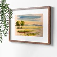 A Couple of Tree Watercolor Landscape - (18x15)inches image