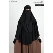 Aania Instant Frill Hijab And Niqab Set | Black image