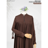 Glam Touch Abaya Al-Afiya Sleeve Tassel Abaya Chocolate Coffee image