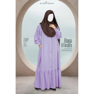 Glam Touch Abaya Al-Bashira Front Open Snap Button Abaya Lavender image