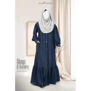 Glam Touch Abaya Al-Bashira Front Open Snap Button Abaya Navy Blue image