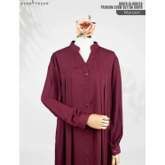 Abaya Al Haneen-Premium Show Button Abaya Maroon image