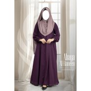 Abaya Al Haneen-Premium Show Button Abaya Wine image
