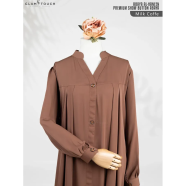 Abaya Al Haneen-Premium Show Button Abaya Milk-Coffee image