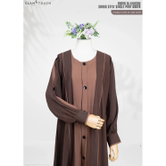 Glam Touch Abaya Al-Khushbu-Shrug Style Single Part Abaya | Chocolate Coffee image
