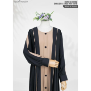 Glam Touch Abaya Al-Khushbu-Shrug Style Single Part Abaya | Peanut image