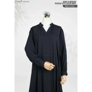 Abaya Al-Muneera Premium Pleate Design Abaya Black image