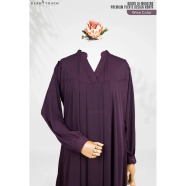 Abaya Al-Muneera Premium Pleate Design Abaya Wine image