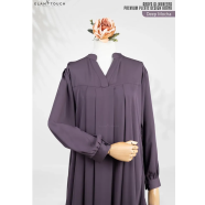 Abaya Al-Muneera Premium Pleate Design Abaya Deep Mocha image