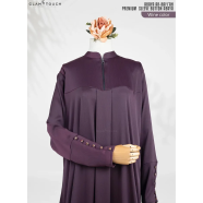 Abaya Ar-Rafi'Ah-Premium Sleeve Button Abaya Wine image