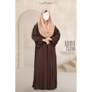 Abaya-Elham Cute Puff Sleeve Abaya Chocolate Coffee image