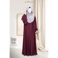 Glam Touch Abaya-Elham Cute Puff Sleeve Abaya | Maroon image