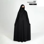 Abaya Zahra Pleated Plain Abaya Black image