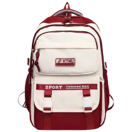 Academy Style School Bag Book Bag Lightweight College Student Backpack(Red) image