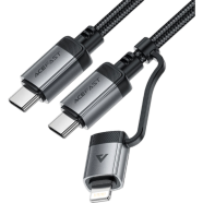 AceFast C20-01 USB-C to USB-C / Lightning 3 In 1 Cable image