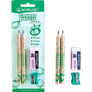 Acmeliae (43072) Chubby 6B Pencil (Age 3-4) (3 pcs Set) with 4B Art Eraser image