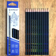 Acmeliae HB MultiColor Body with Three Side Logo Graphite Pencils 43519 - (12pcs/Box) image