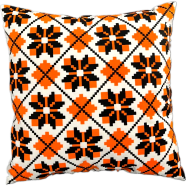 Agrey Hometex Exclusive Cushion Cover, Orange and Black image