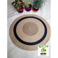 Ahyan Handicraft 1 Pcs Regular Jute Round Floor Mat/Rug (3 feet) with 3 Pcs Planter Basket Set Combo image