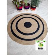 Ahyan Handicraft 1 Pcs Regular Jute Round Floor Mat/Rug (3 feet) with 3 Pcs Planter Basket Set Combo image