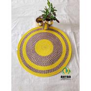 Ahyan Handicraft 1 Pcs Regular Jute Round Floor Mat/Rug (3 feet) with 3 Pcs Planter Basket Set Combo image